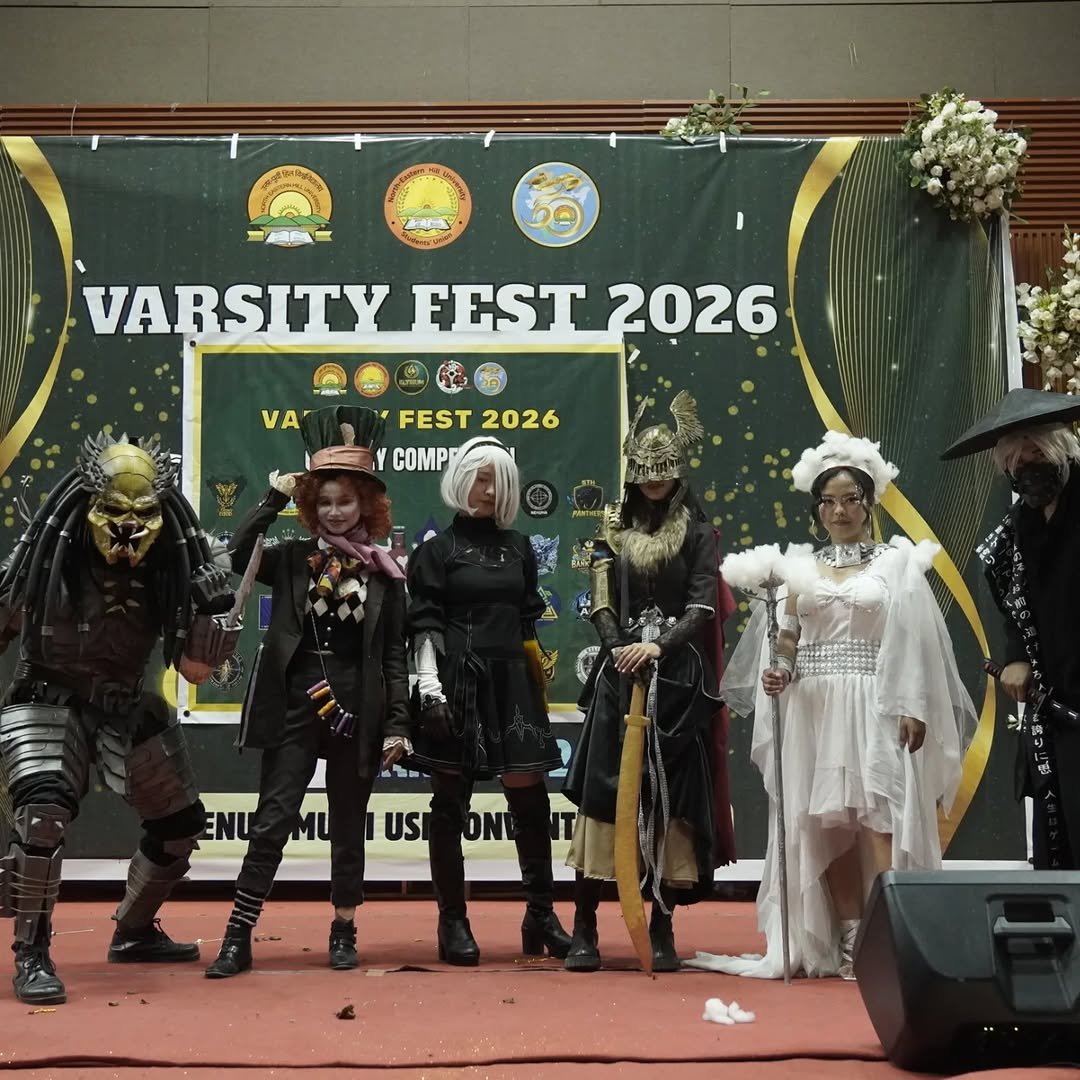 NEHU Varsity Fest 2026 cosplayers on stage