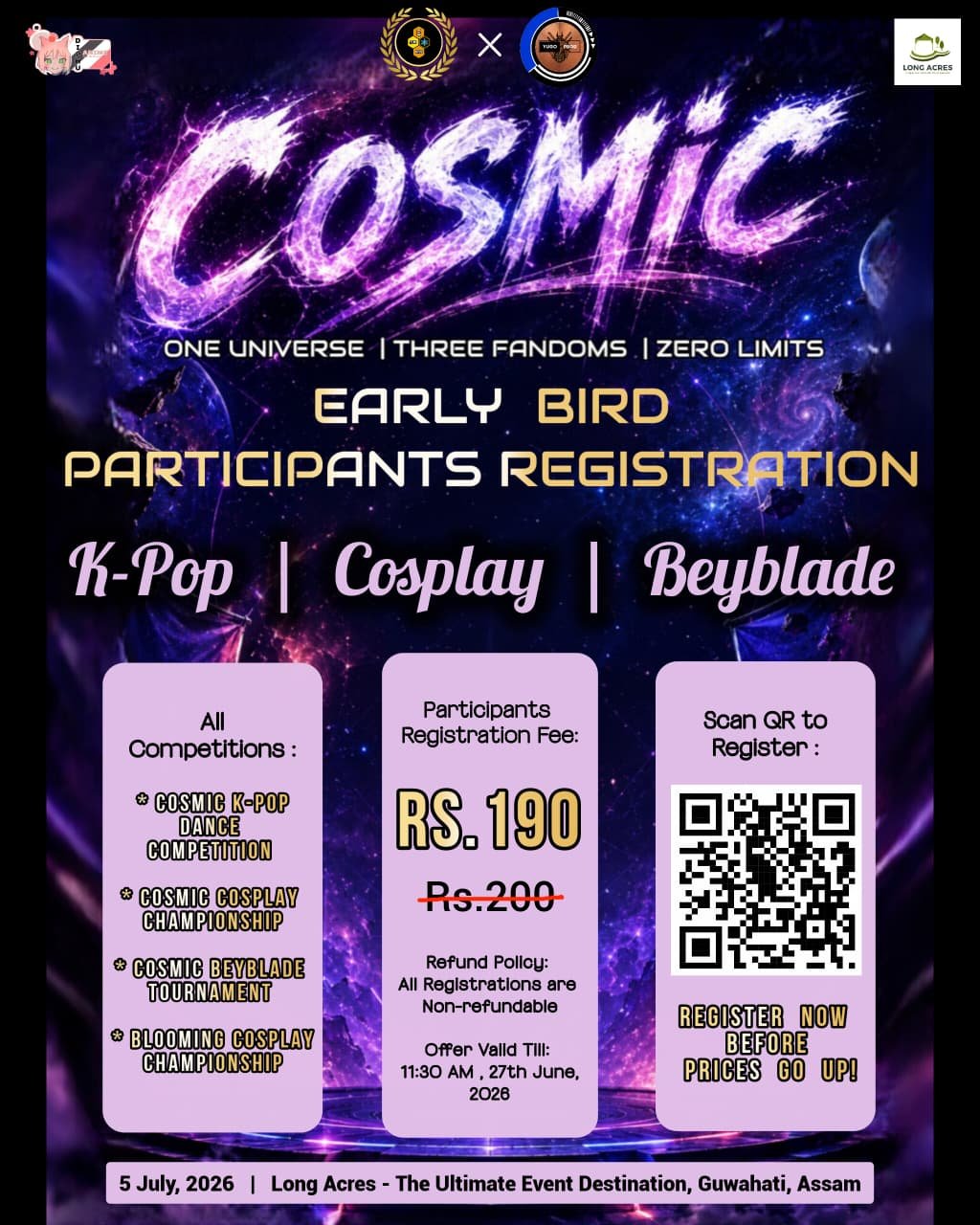 Cosmic guwahati early bird participants registration